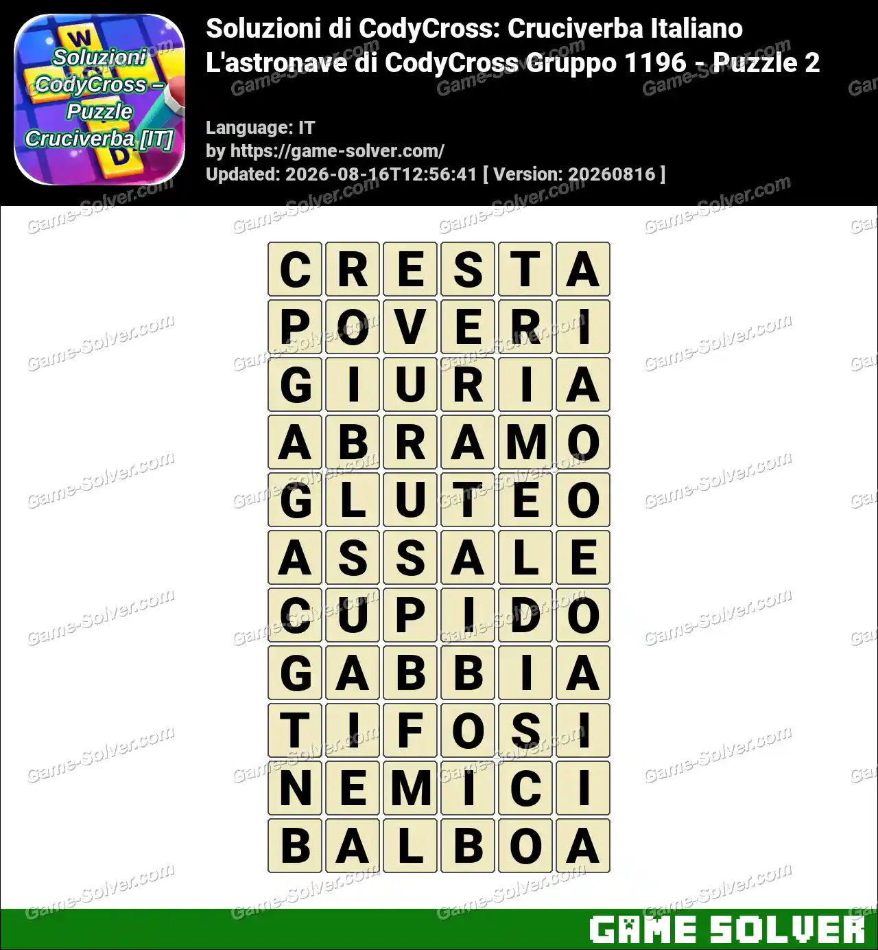 Soluzioni di CodyCross: Cruciverba Italiano L’astronave di CodyCross Gruppo 1196 – Puzzle 2